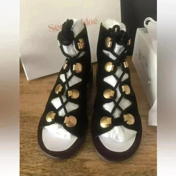 🆕See By Chloe Edna Lace Up Gladiator Heeled Sandal Size UK 38 US 7 New. - Picture 3 of 8